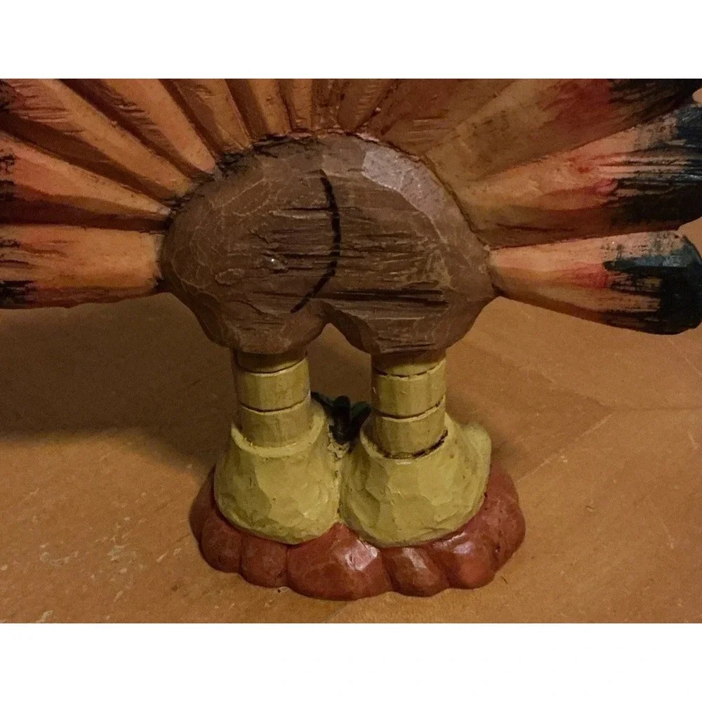 Thanksgiving Turkey Holding A Pumpkin Resin Statue Figure 7.5